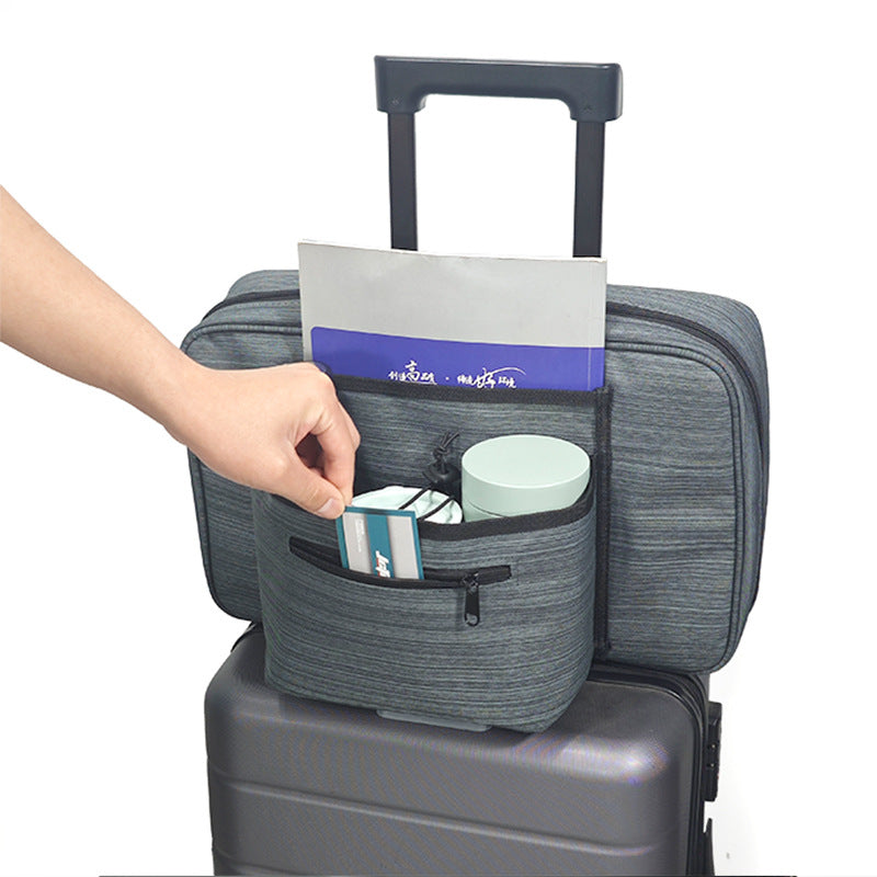 Heather Grey Versatile Travel Organizer Bag with Luggage Sleeve - Portable Carry-On for Laptop, Shoes & Accessories 4