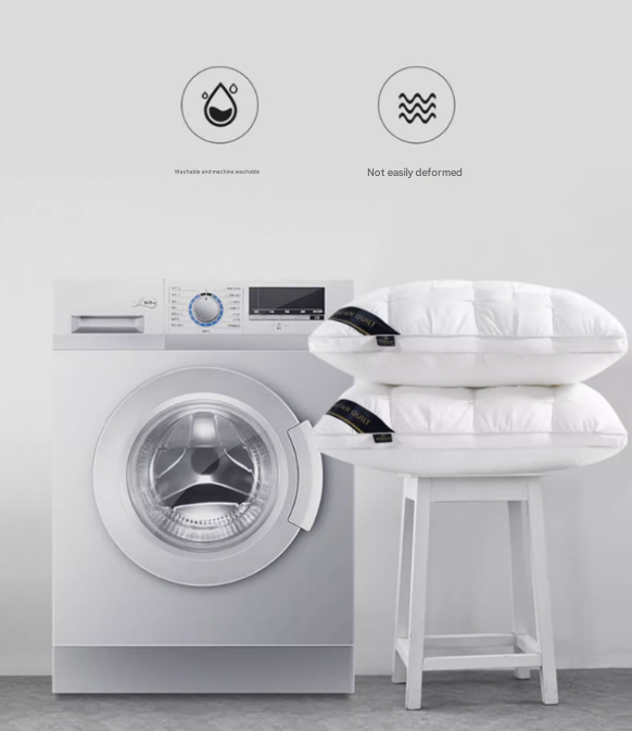 White Luxury Adjustable Bed Pillow Set (2-Pack) - Hotel Quality Down Alternative for Ultimate Neck Support & Comfort 6