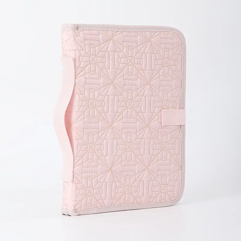 Pink Elegant Quilted Bible Cover - Protective Book Case with Carry Handle 1