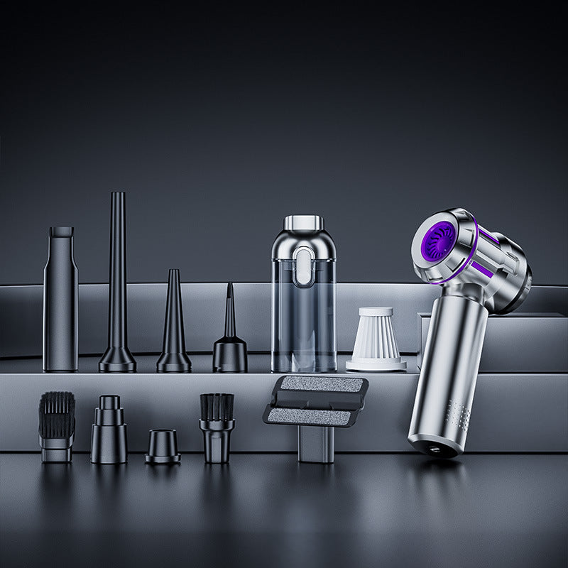 Silver and Purple 4-in-1 Cordless Handheld Vacuum Cleaner - Powerful 16KPa Suction with Brushless Motor, Blower & Air Pump 8