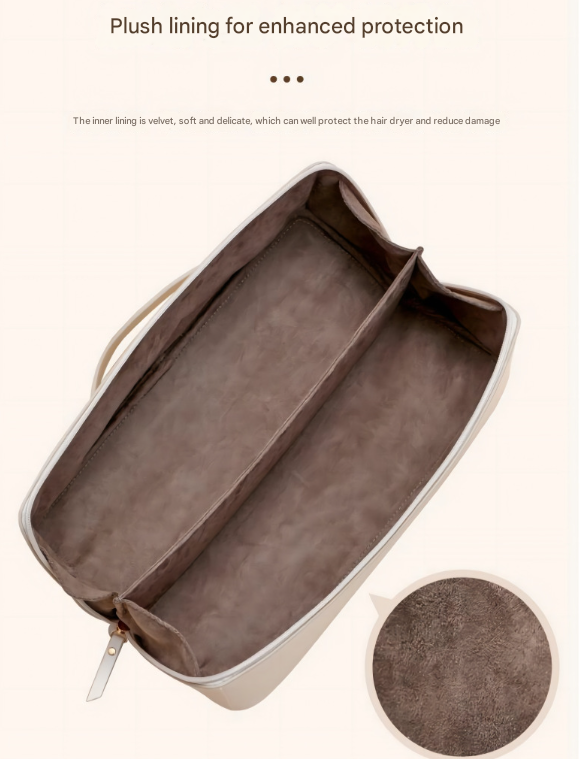 White Premium PU Leather Travel Case for Hair Styling Tools - Double Layer Waterproof Organizer Bag for Hair Dryer, Curler & Straightener 5