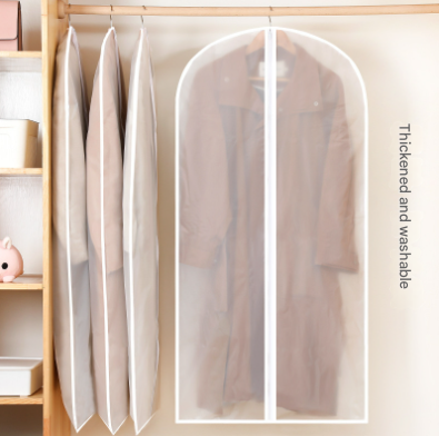 White Edge 10-Pack Hanging Garment Bags for Closet Storage - Translucent Dust-Proof Suit Covers, Washable & Reusable Coat Protectors (2 Sizes) 7