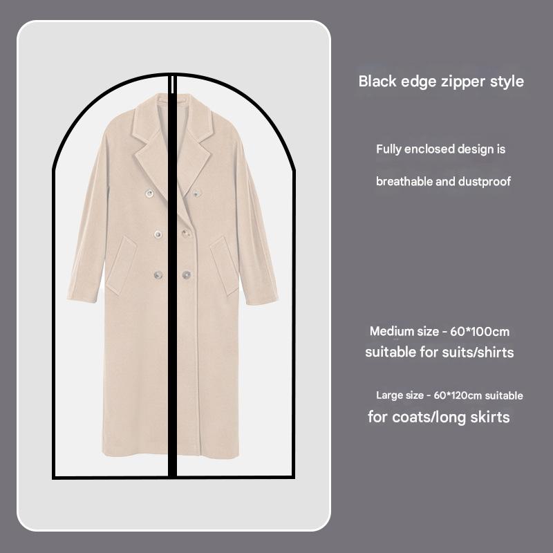 Black Edge 10-Pack Hanging Garment Bags for Closet Storage - Translucent Dust-Proof Suit Covers, Washable & Reusable Coat Protectors (2 Sizes)