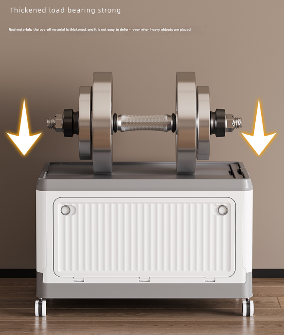 Size S Brown Collapsible Storage Box with Wheels and Telescopic Handle - Stackable Folding Crate for Car & Home 8