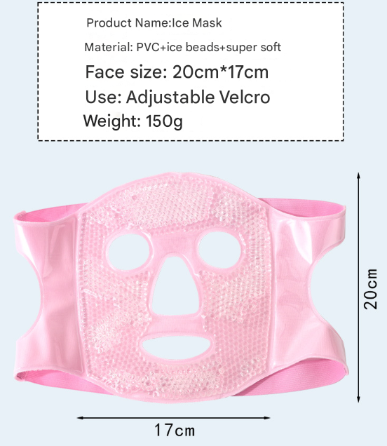 Pink Reusable Cooling Gel Bead Face Mask and Eye Mask Set - Soothing Therapy for Puffy Eyes, Headaches and Facial Relaxation 3