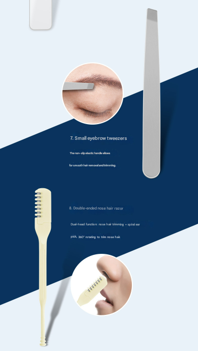 White Mini Suitcase Manicure Set - 8-Piece Portable Grooming & Nail Care Travel Kit 8