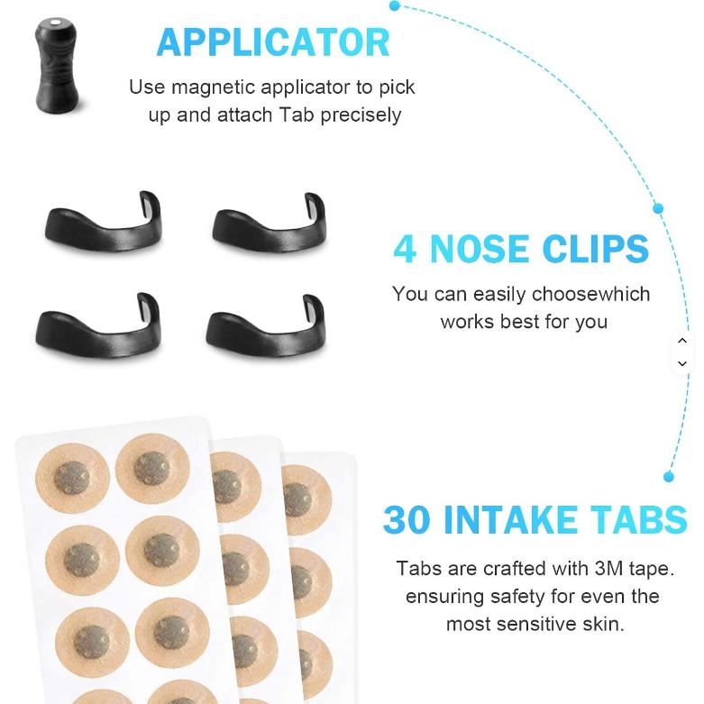 Black Square Anti-snoring Patch Set (30 Pairs of patches) Magnetic Nasal Dilator Kit for Snoring Relief - Reusable Multi-Size Sleep & Sport Breathing Aid 4