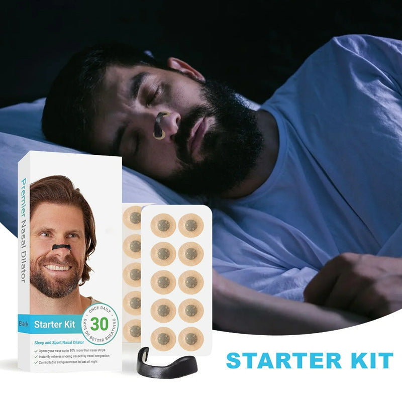 Black Square Anti-snoring Patch Set (30 Pairs of patches) Magnetic Nasal Dilator Kit for Snoring Relief - Reusable Multi-Size Sleep & Sport Breathing Aid 5