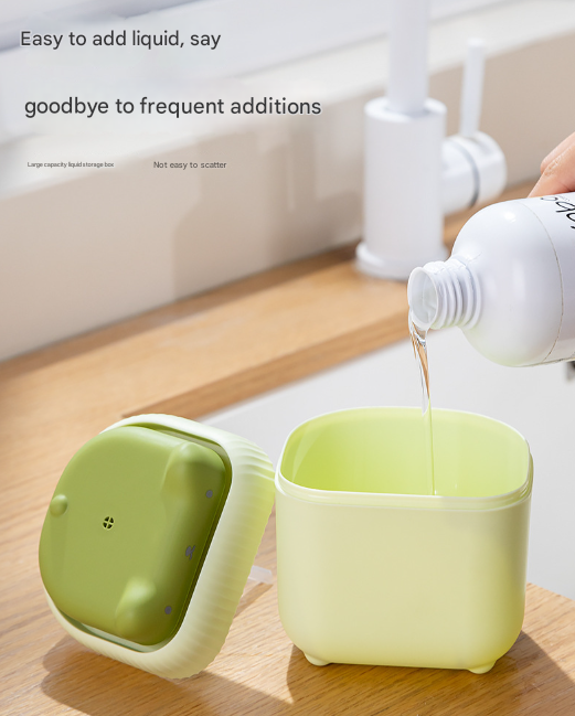 2 Pcs Yellow Cute Cat Press-to-Dispense Soap Pump & Sponge Caddy for Kitchen Sink 7