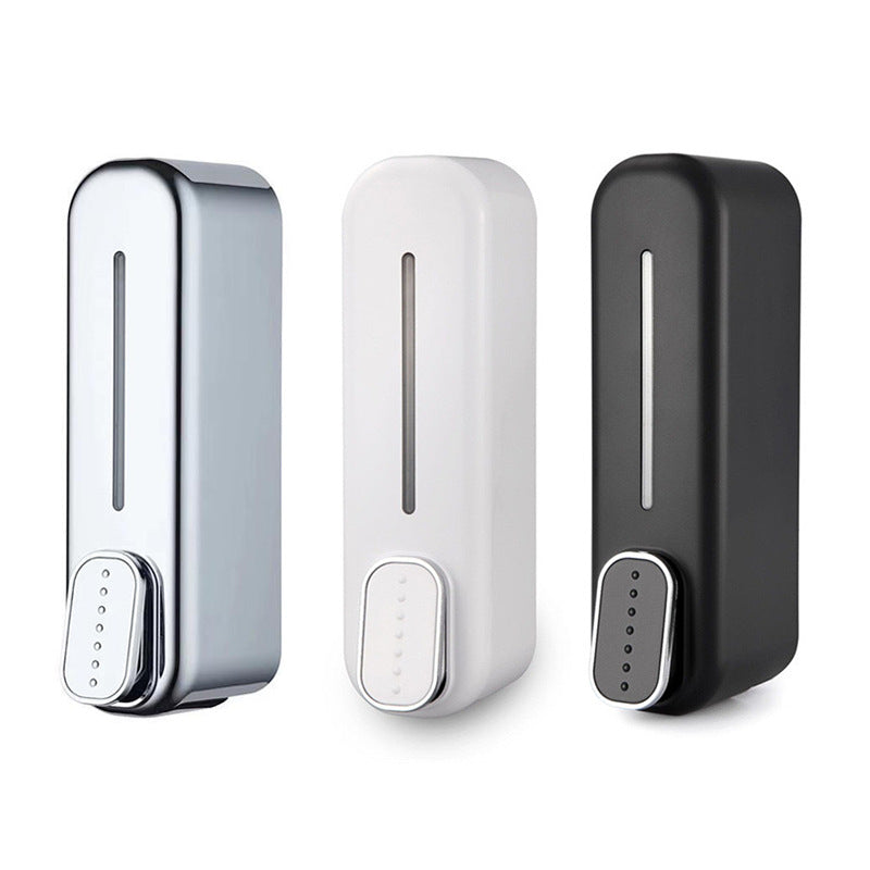 2 Pcs Silver Modern Wall-Mounted Press Soap Dispenser - 300ml Refillable Pump for Bathroom & Kitchen