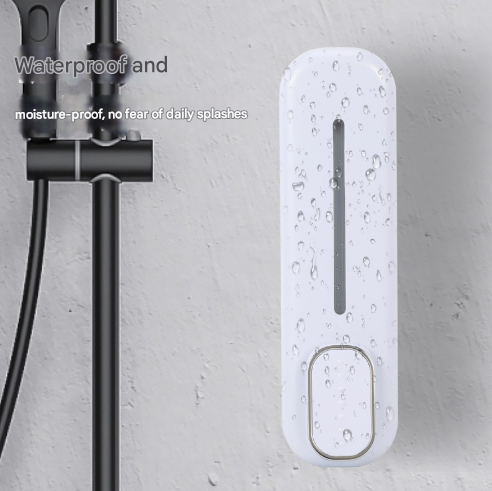 2 Pcs (White + Black) Modern Wall-Mounted Press Soap Dispenser - 300ml Refillable Pump for Bathroom & Kitchen 3