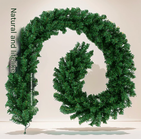 Classic Green Lush Artificial Christmas Garland - 2.7m Green Pine Vine with 280 Tips for Holiday Decor 3