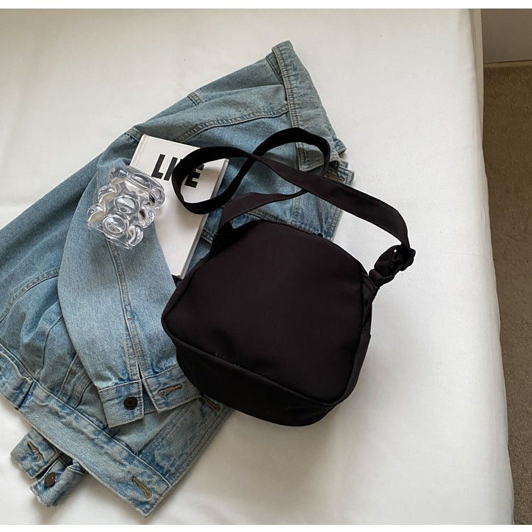 Black Lightweight Canvas Crossbody Bag - Minimalist Casual Shoulder Satchel with Adjustable Strap 6