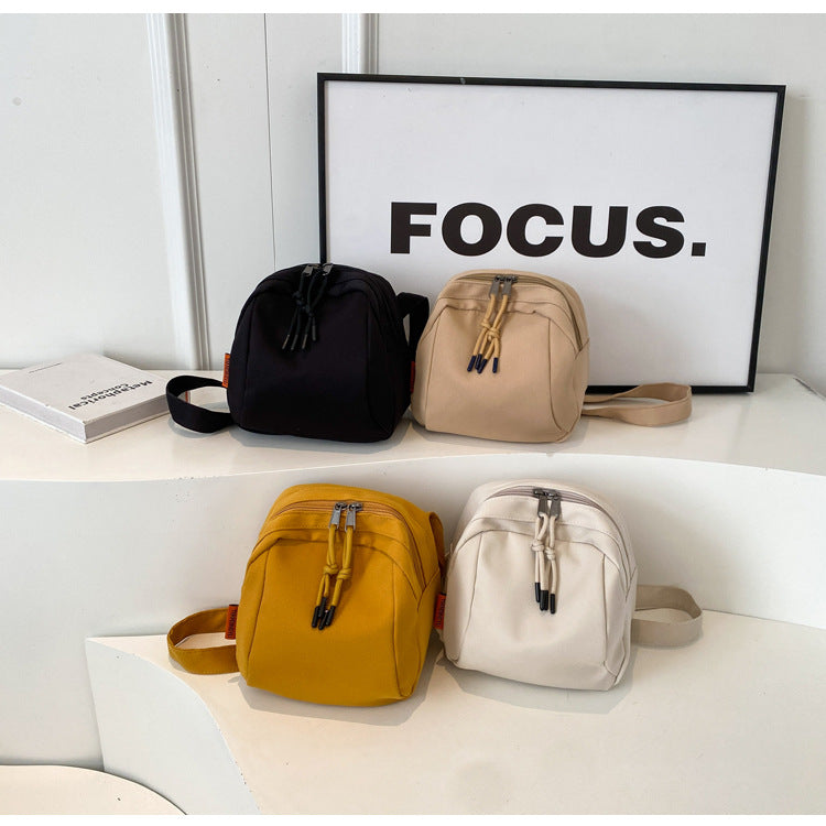 White Lightweight Canvas Crossbody Bag - Minimalist Casual Shoulder Satchel with Adjustable Strap 3