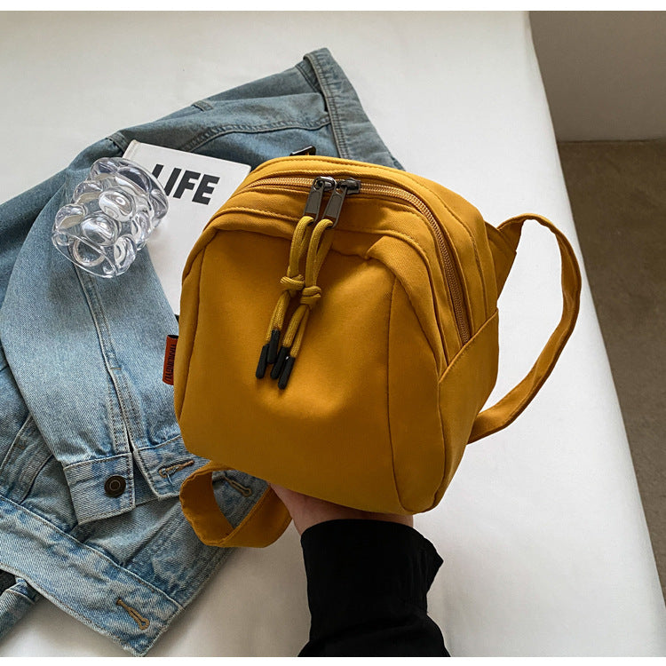 Yellow Lightweight Canvas Crossbody Bag - Minimalist Casual Shoulder Satchel with Adjustable Strap 5