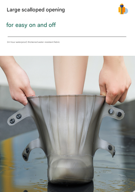 2 Pcs Size L White Reusable Waterproof Shoe Covers - Heavy Duty Non-Slip Rain Boot Protectors 6