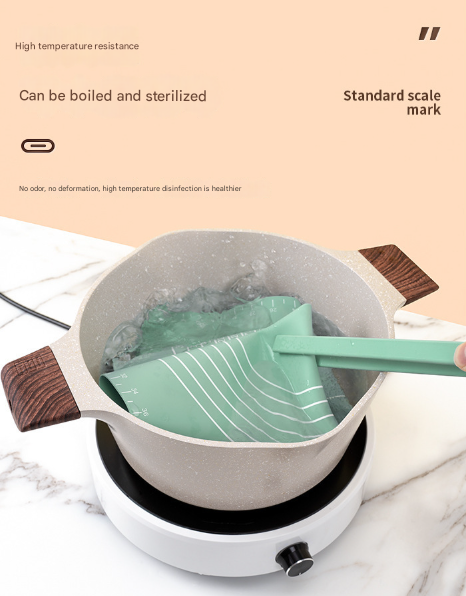 Dark Blue 3-Piece Silicone Baking Set - Non-Stick Pastry Mat with Measurements, Rolling Pin & Dough Scraper 5