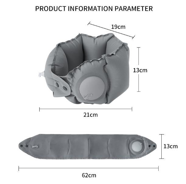 Light Grey Press-Pump Inflatable Travel Pillow - Ultra-Lightweight Ergonomic 360° Neck Support 10