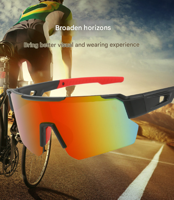 Black Temples and Blue-Purple Lenses Unisex Sport Cycling Sunglasses - Lightweight Wraparound Eyewear for Running & Outdoor Activities 3