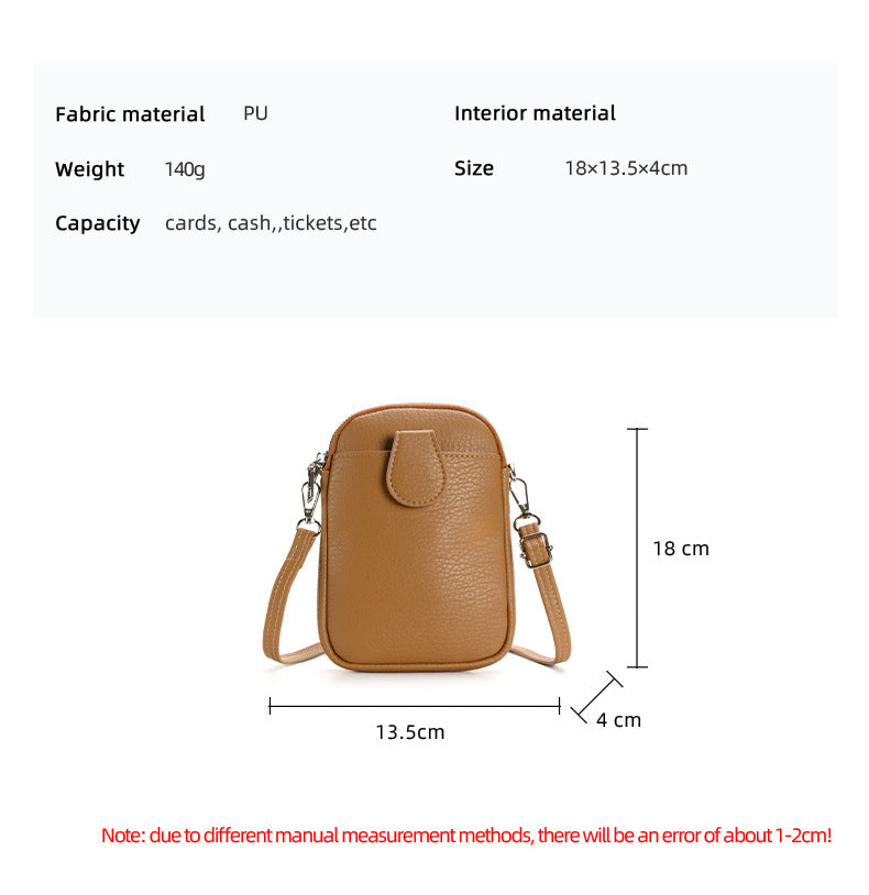 Brown Chic Crossbody Phone Bag - Womens PU Leather Mini Shoulder Purse with Adjustable Strap 6