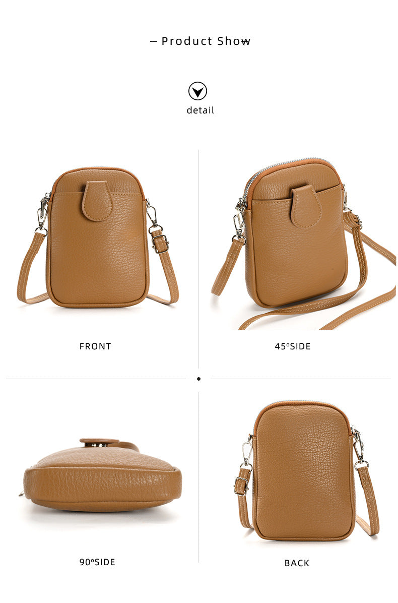 Black Chic Crossbody Phone Bag - Womens PU Leather Mini Shoulder Purse with Adjustable Strap 7