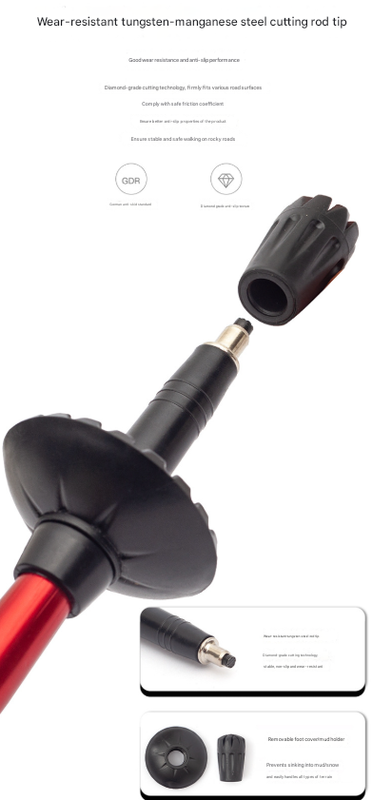 Short Black Ultralight Foldable Hiking Pole - Adjustable Aluminium Trekking Stick with EVA Grip for Outdoor Walking & Climbing 7