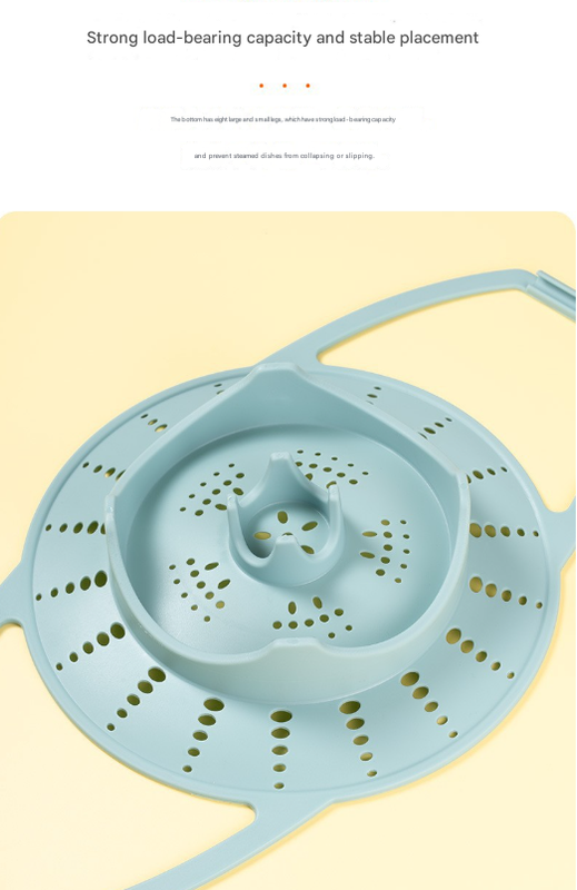 Small Pink Flexible Silicone Steamer Basket with Heat-Resistant Handles - Food-Grade Vegetable Steamer Insert for Pots & Pans 6