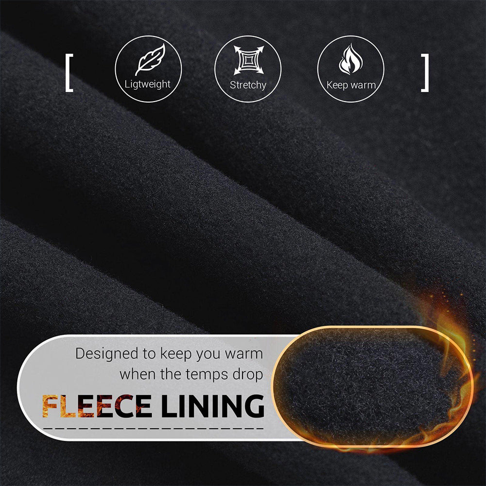 Size L Grey Women's Mid Waist Plush Leggings with Pockets - Autumn and Winter Leggings with Pockets 3