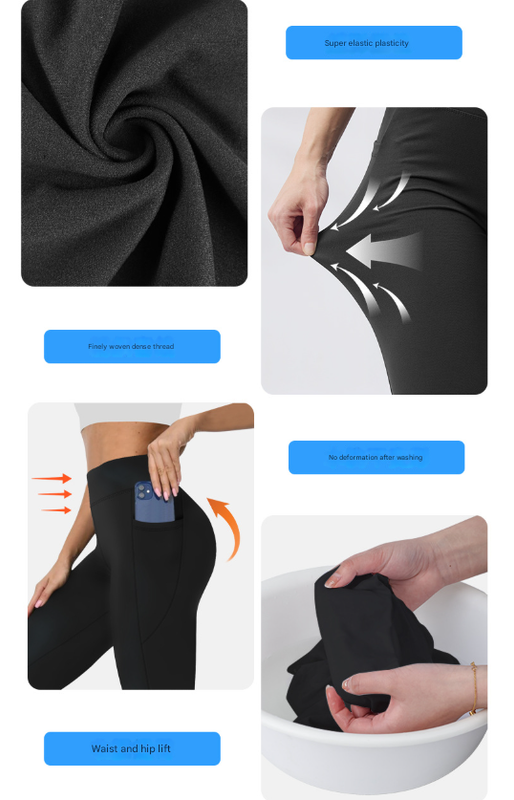 Size L Grey Women's Mid Waist Plush Leggings with Pockets - Autumn and Winter Leggings with Pockets 6