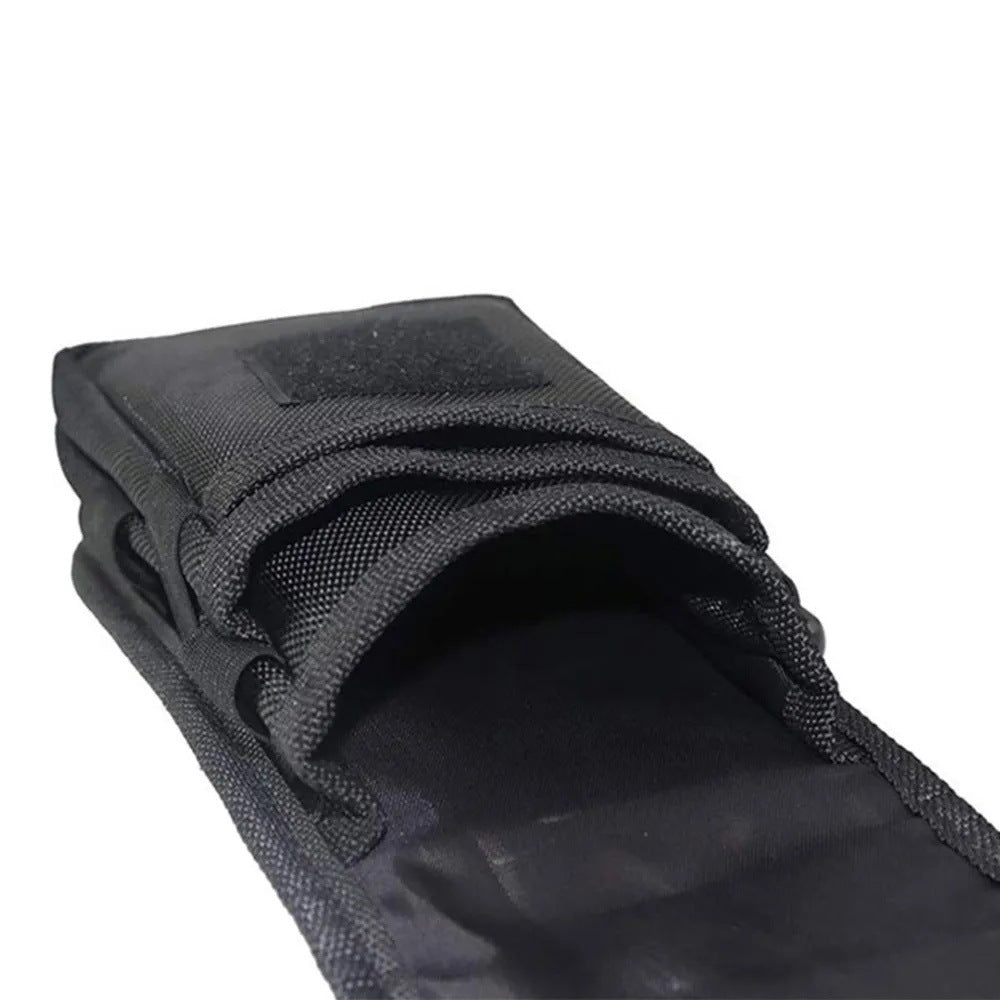 Black Heavy-Duty Tactical Phone Pouch - Multi-Pocket Belt Holster & Utility Waist Bag for Outdoor Work and EDC 7