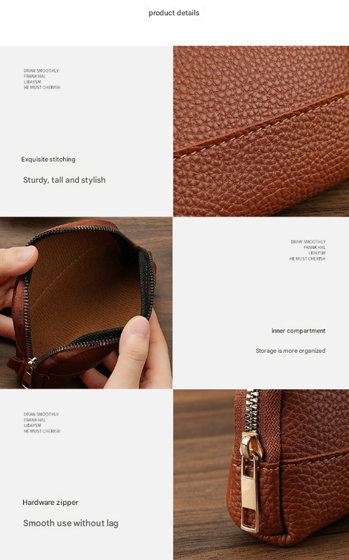 3 Pcs ( 1 Brown+ 1 Grey + 1 Beige) Elegant Faux Leather Coin Purse - Mini Zipper Pouch & Compact Card Holder Wallet 5