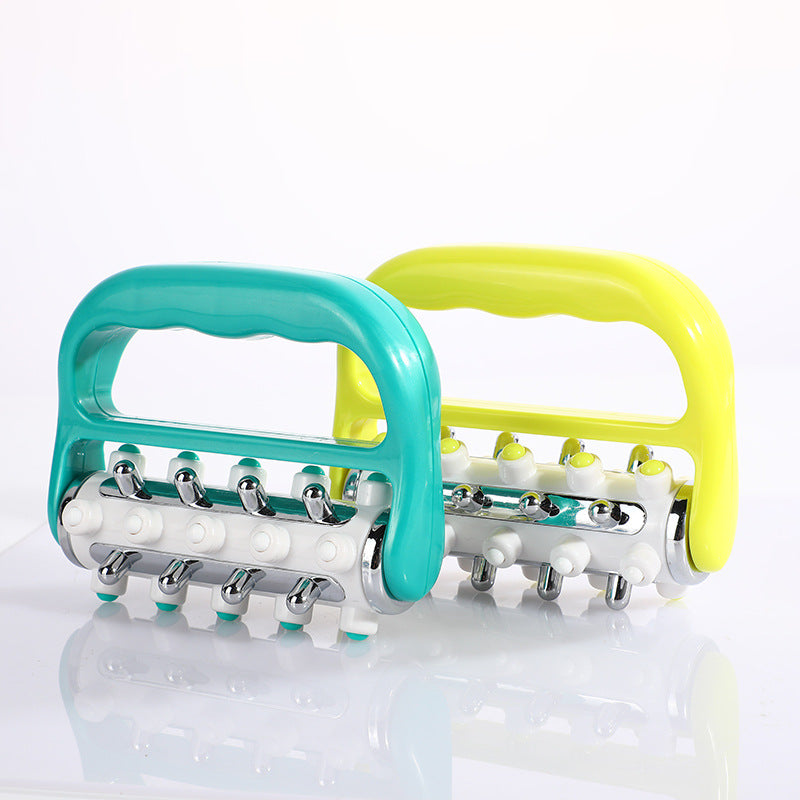 Light Green Ergonomic Body Roller Massager - Handheld Deep Tissue Tool for Muscle Relief and Fascia Release 3