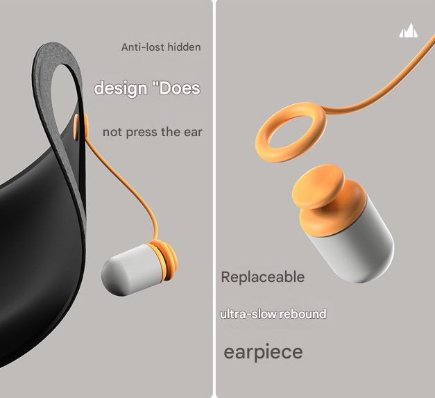 Grey 2-in-1 Blackout Sleep Mask with Integrated Noise Reducing Earplugs for Undisturbed Rest 5