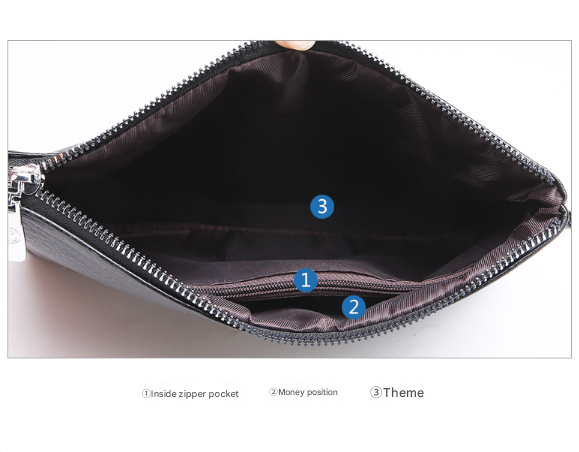 Brown Classic Men's PU Leather Clutch Bag - Slim Business Wristlet & Travel Pouch 4