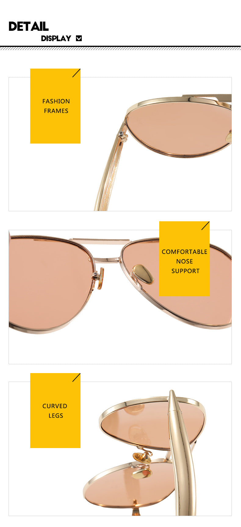 Style C3 Gold Frame Grey Lenses Chic Oversized Aviator Sunglasses - Retro Metal Frame with UV400 Protection for Women 5