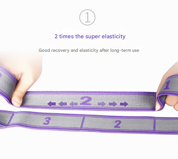 Blue and Purple 9-Loop Yoga Stretch Strap - Numbered Band for Flexibility and Physical Therapy 6