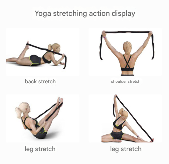 Pink and Blue 9-Loop Yoga Stretch Strap - Numbered Band for Flexibility and Physical Therapy 9