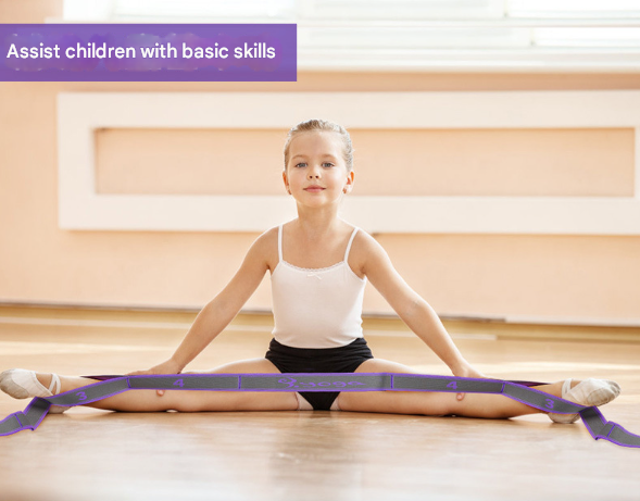 Purple 9-Loop Yoga Stretch Strap - Numbered Band for Flexibility and Physical Therapy 11