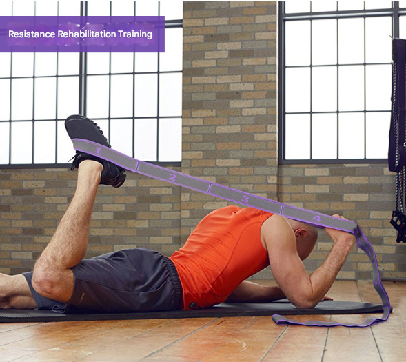 Purple 9-Loop Yoga Stretch Strap - Numbered Band for Flexibility and Physical Therapy 12