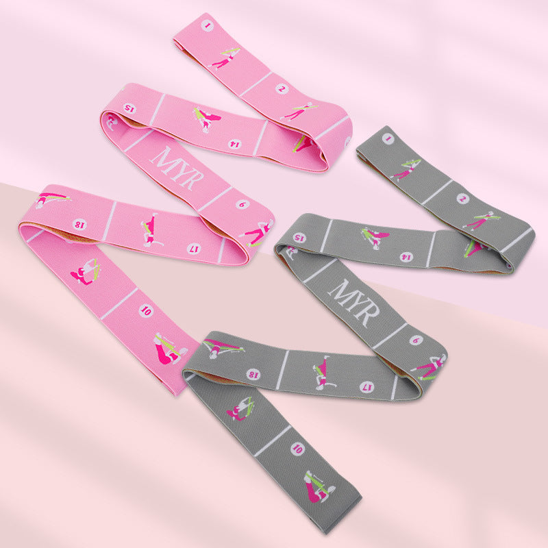 Grey Instructional Yoga Stretch Strap with Embroidered Pose Guide - 11-Loop Flexibility Band 6