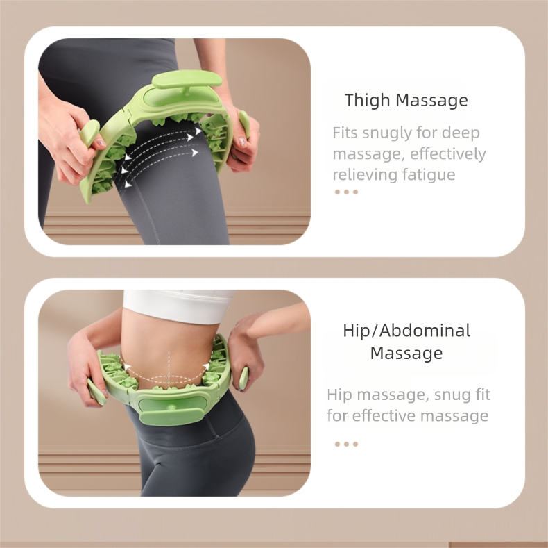 Green Removable Adjustable Wrap-Around Muscle Roller - 11-Wheel Deep Tissue Massager for Legs, Arms & Body 5