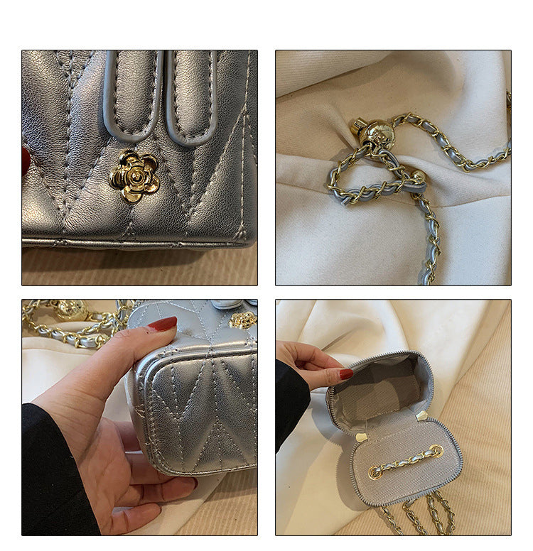 Beige Chic Quilted Mini Box Crossbody Bag - Luxury Style Chain Purse for Women 5