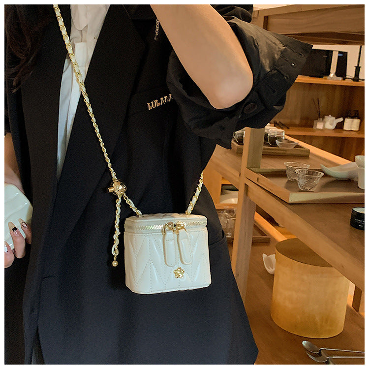 Beige Chic Quilted Mini Box Crossbody Bag - Luxury Style Chain Purse for Women 7