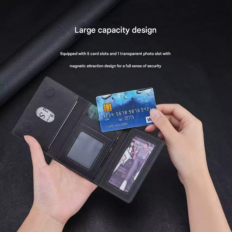 Black 3-in-1 Magnetic Wallet for MagSafe - Slim PU Leather Card Holder with Kickstand 6