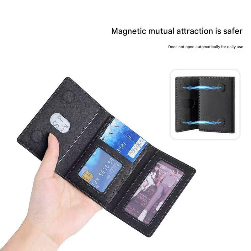 Dark Blue 3-in-1 Magnetic Wallet for MagSafe - Slim PU Leather Card Holder with Kickstand 6