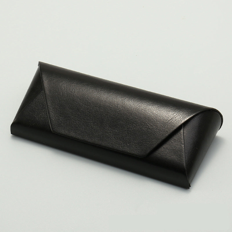 2 Pcs ( 1 Brown + 1 Black ) Vintage Style PU Leather Eyewear Case - Protective Hard Shell with Soft Lining 3