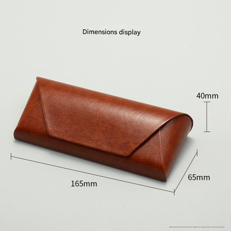 2 Pcs ( 1 Brown + 1 Black ) Vintage Style PU Leather Eyewear Case - Protective Hard Shell with Soft Lining 4
