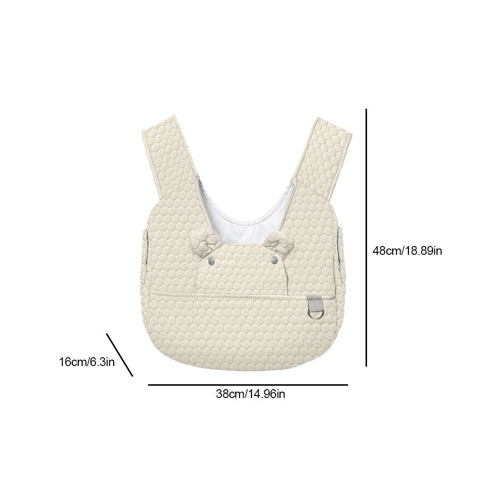 Light Khaki Quilted Hands-Free Pet Carrier Sling - Comfortable Front Pack for Small Dogs & Cats 3