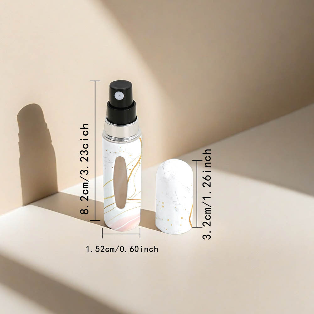 Champagne Chic Marble Travel Perfume Atomizer Set (3-Pack) - 5ml Leakproof Bottom-Fill Spray Bottles 3