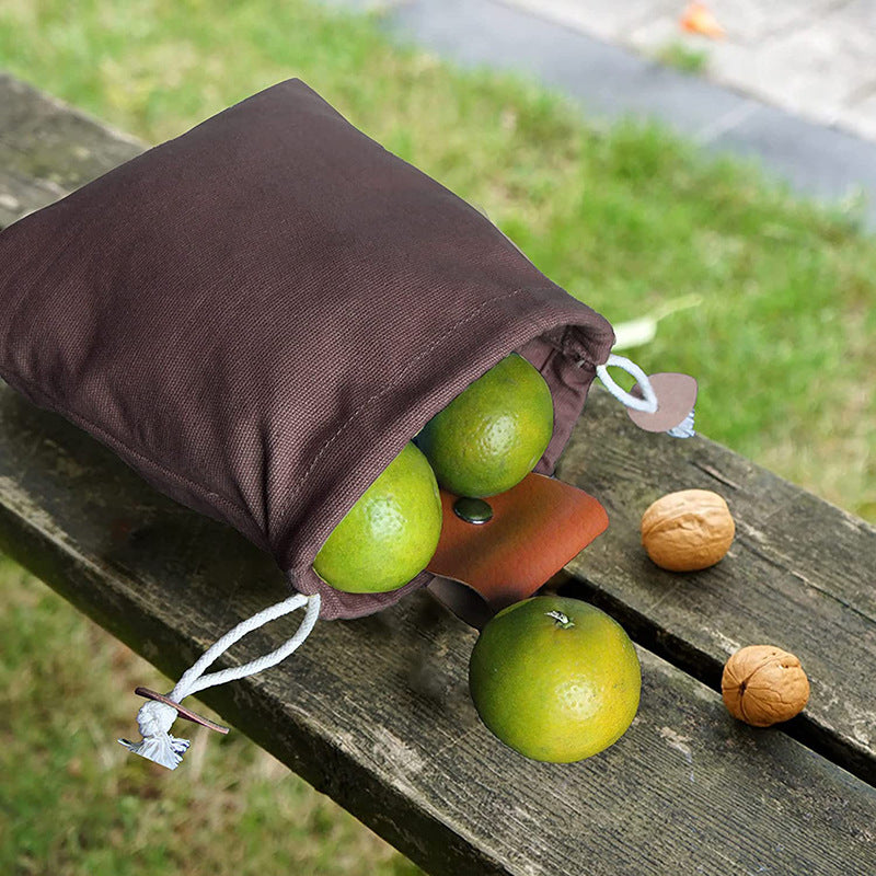 Green Collapsible Canvas Foraging Pouch - Hands-Free Belt Bag for Hiking & Camping Activities 8